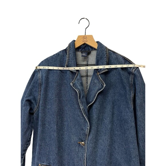 Vintage Women’s Baccini Jean Medium Wash Denim Duster Jacket 100% Cotton Small - Picture 12 of 13